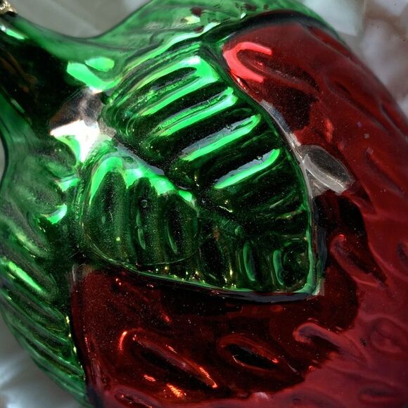 Vintage Kurt Adler Christmas Holiday Glass Ornaments Set 6 Mushroom Strawberry B - Picture 7 of 7